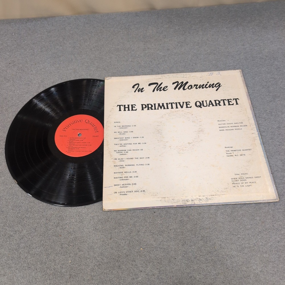 The Primitive Quartet In The Morning Bluegrass Gospel Vinyl LP PQ-427 Record - Picture 2 of 2